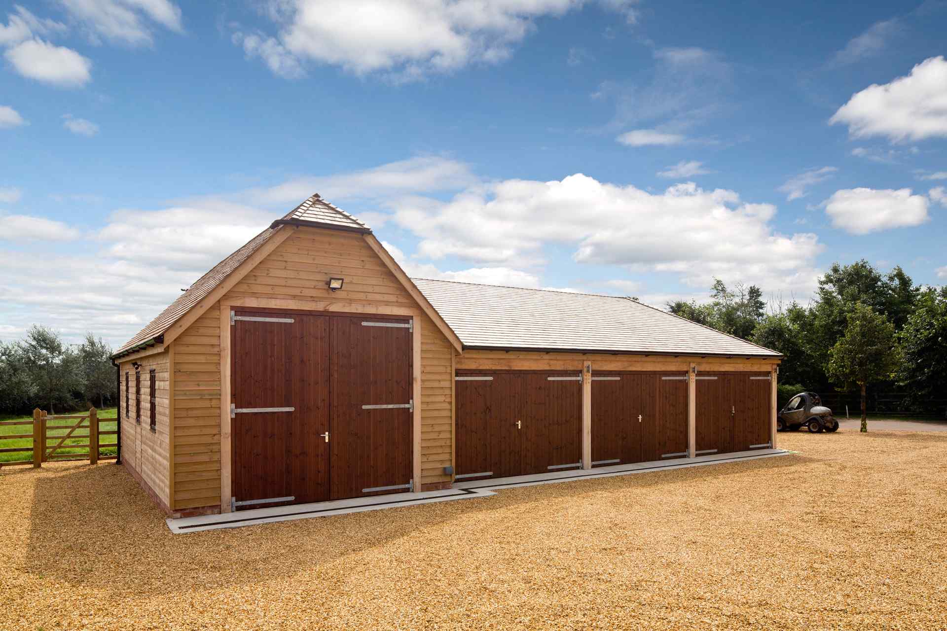 Three Bay Timber Garage With T Shape Barn, Rutland