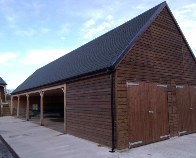 Four Bay Timber Garage Block With Room Above North Yorkshire