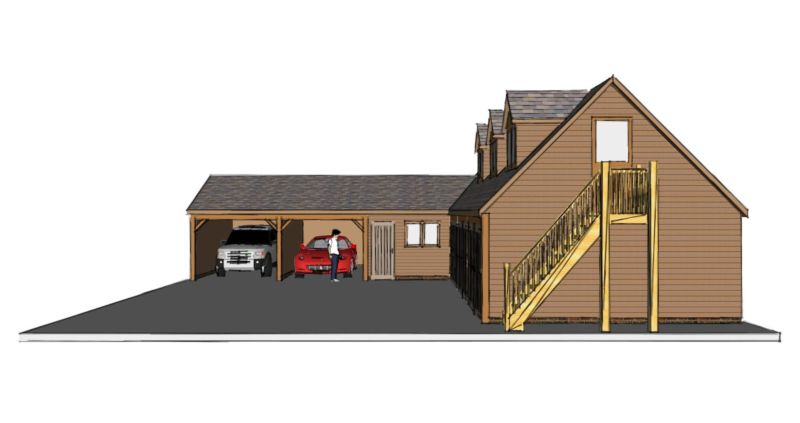 L shaped garage scheme - The Stable Company
