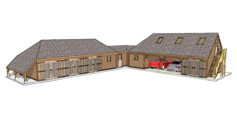 l shaped garage scheme - the stable company