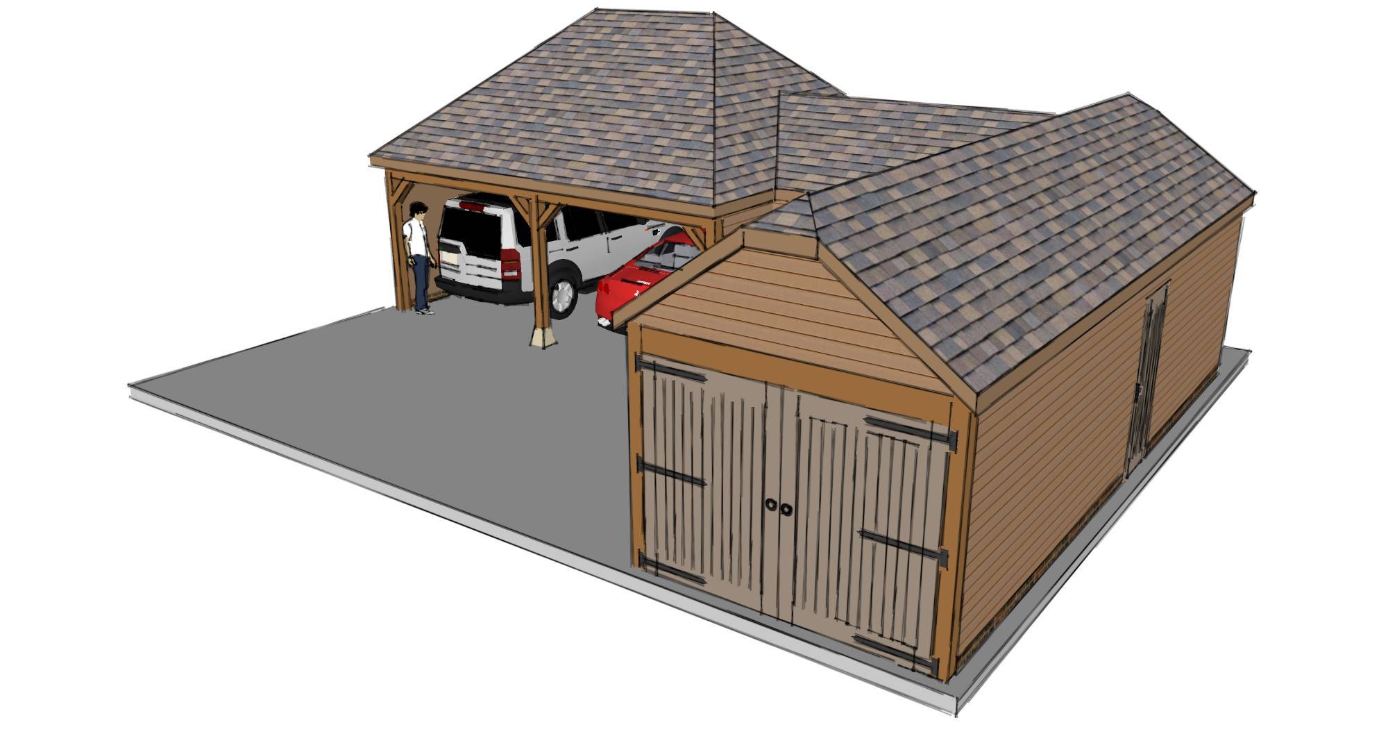 L shaped garage scheme - The Stable Company