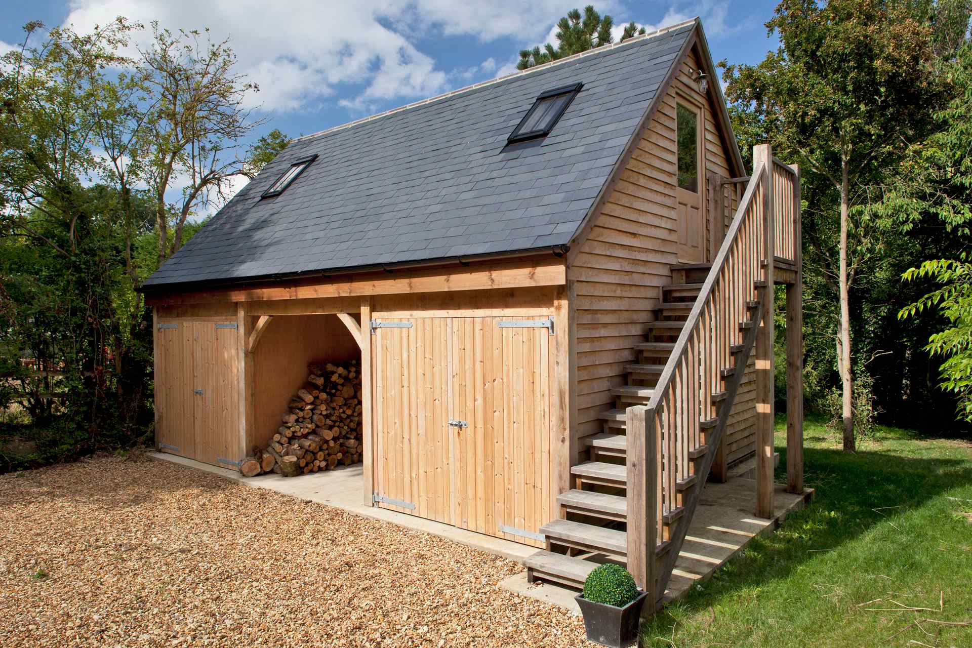 prefab garage with room above